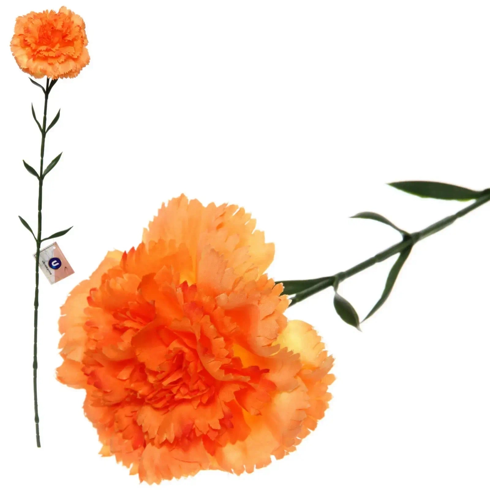 Цветок искусственный «Гвоздика» 68см оранжевая