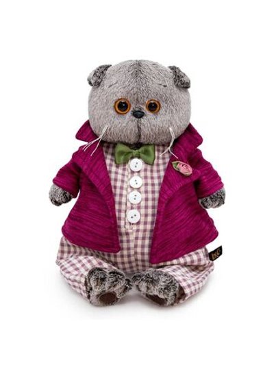 Мягкая игрушка Басик в комбинезоне и пиджаке 22 см