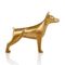 Статуэтка Доберман - фигурка в виде собаки из бронзы, вид боком 1