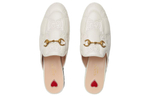 GUCCI Gucci Princetown Leather Elegant Party Style Baotou Slippers Women's White