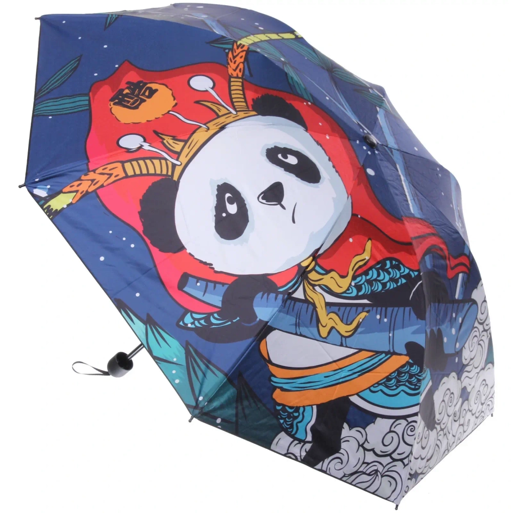 Зонт механический ветроустойчивый, матовая ручка «BESTzontik - Panda», цвет как на фото, длина 25см, d-110см