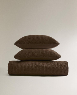 ZARA HOME ОДНОТОННЫЙ ПОДОДЕЯЛЬНИК (200 НИТЕЙ), КОРИЧНЕВЫЙ