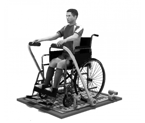 Тренажер для инвалидов «Гребля» (тяга к себе, жим к груди)