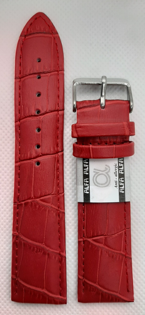 РЕМЕНЬ КОЖАНЫЙ 20мм КРАСНЫЙ(1306.20.6)