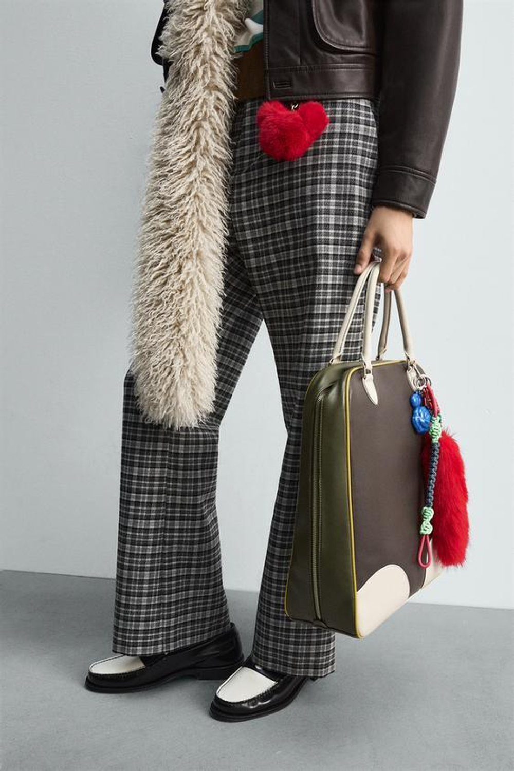 ZARA HARRY LAMBERT X DISNEY КОЖАНАЯ СУМКА-ШОПЕР, КОРИЧНЕВЫЙ