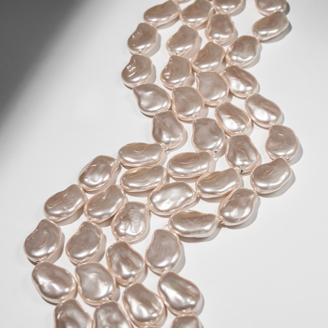 Хрустальный жемчуг в форме вытянутой монетки, персиковый, 24*17мм