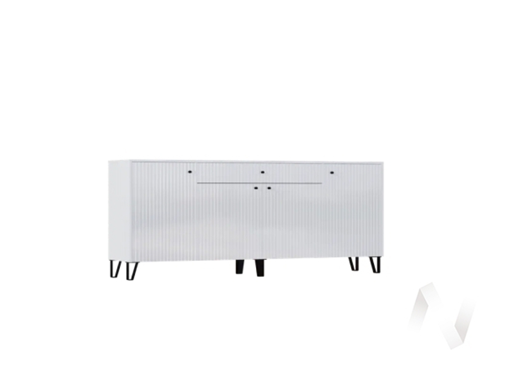 Комод Гостиная Оливия (белый/белый глянец холодный)