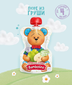 ПЮРЕ BAMBOLINA ГРУША ПАУЧ 100ГР