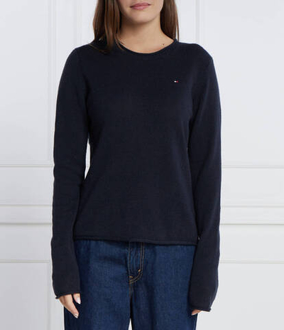 Хлопковый свитер soft c-nk Tommy Hilfiger - темно-синий(WW0WW40264)