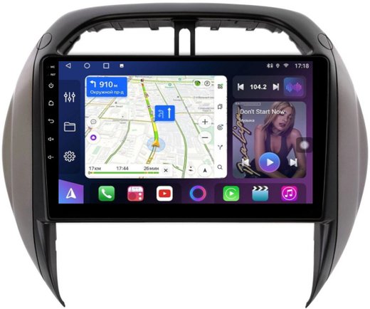 Магнитола для Toyota RAV4 2 2003-2005 - FarCar BM9-9688 монитор 9" QLED на Android 13, TS10, 4Гб+32Гб, CarPlay, 4G SIM-слот