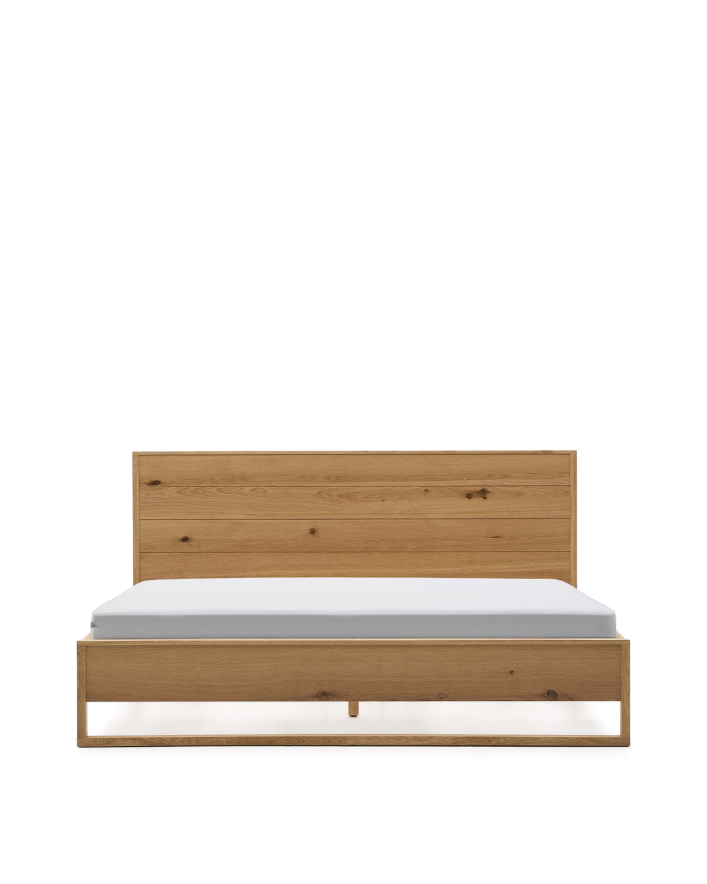 Кровать Alguema из дубового шпона с натуральной отделкой для матраса 180 x 200