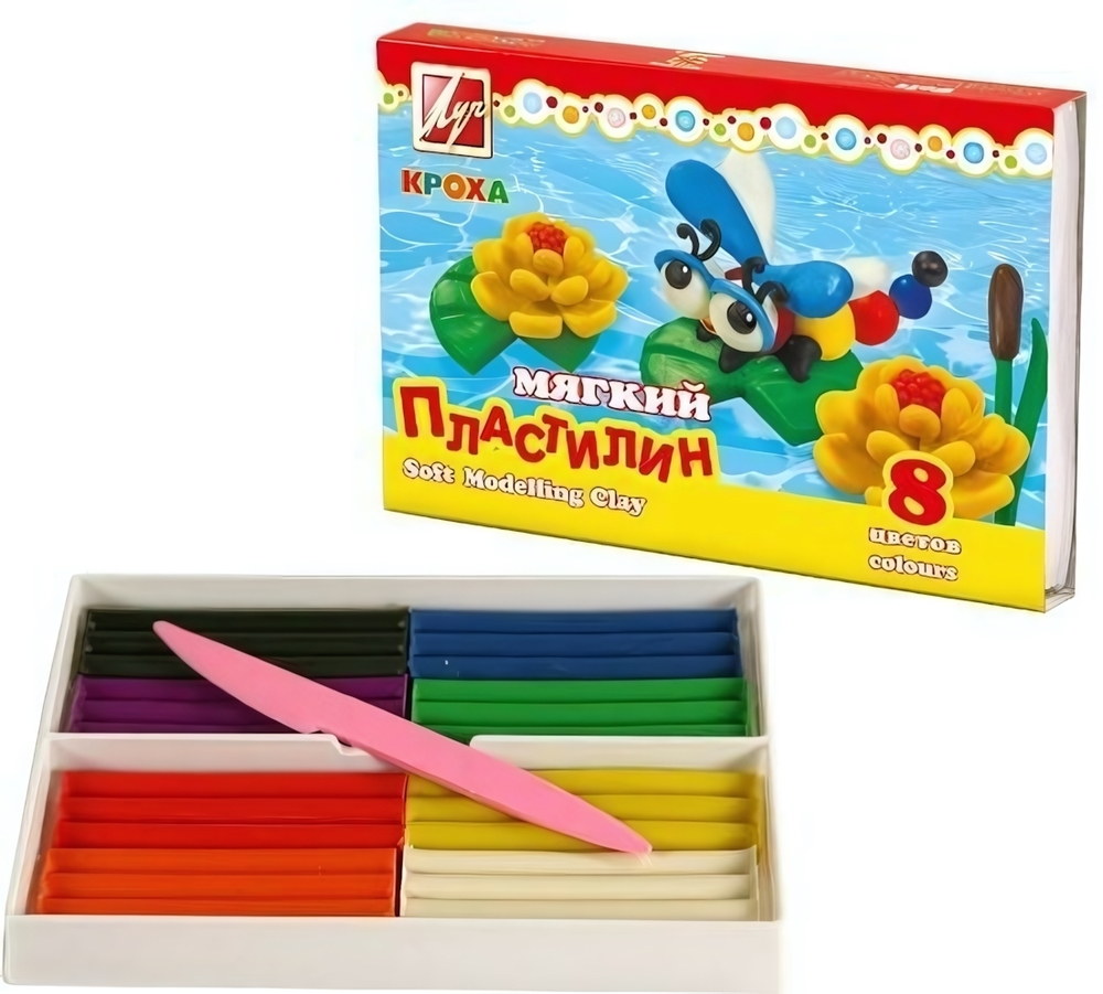 Пластилин мягкий 8цв. "Кроха" (Луч)