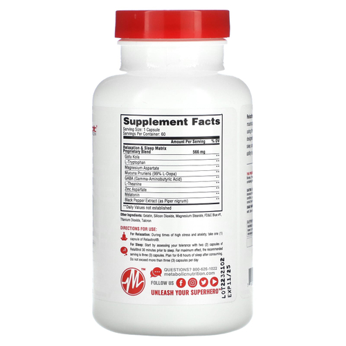 Metabolic Nutrition, Relaxitrol`` 60 капсул