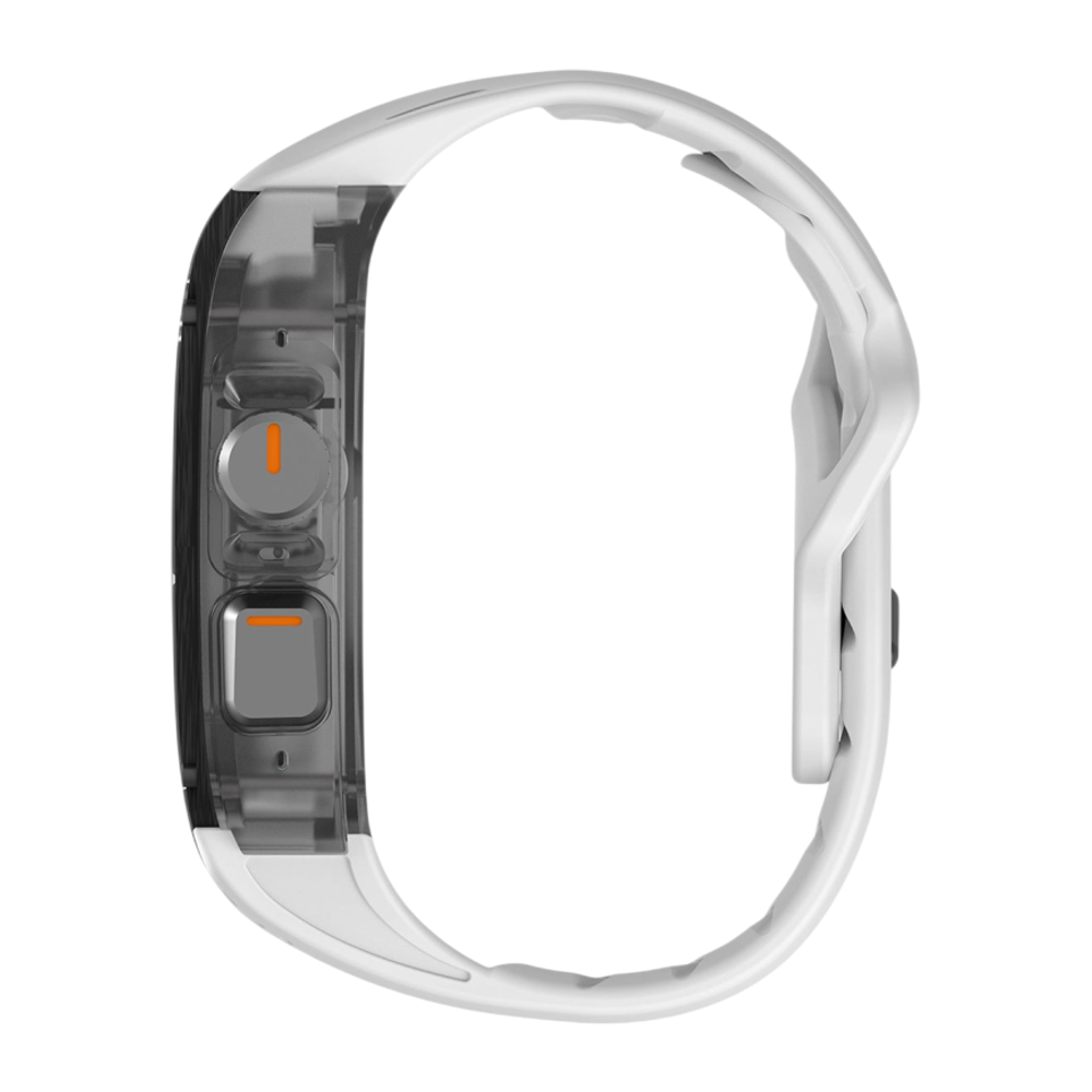 Спортивный ремешок-чехол Aulumu A01 Carbon Fiber Cover для Apple Watch Ultra 2–3 Полупрозрачный поликарбонатный чехол с накладкой из углеродного волокна и водостойкий ремешок в футуристическом стиле из фторэластомера с алюминиевой застёжкой pin-and-tuck.