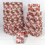 Коробка 34 х 26 х 15.3 см Набор 10 шт "Новый год" (Красный)