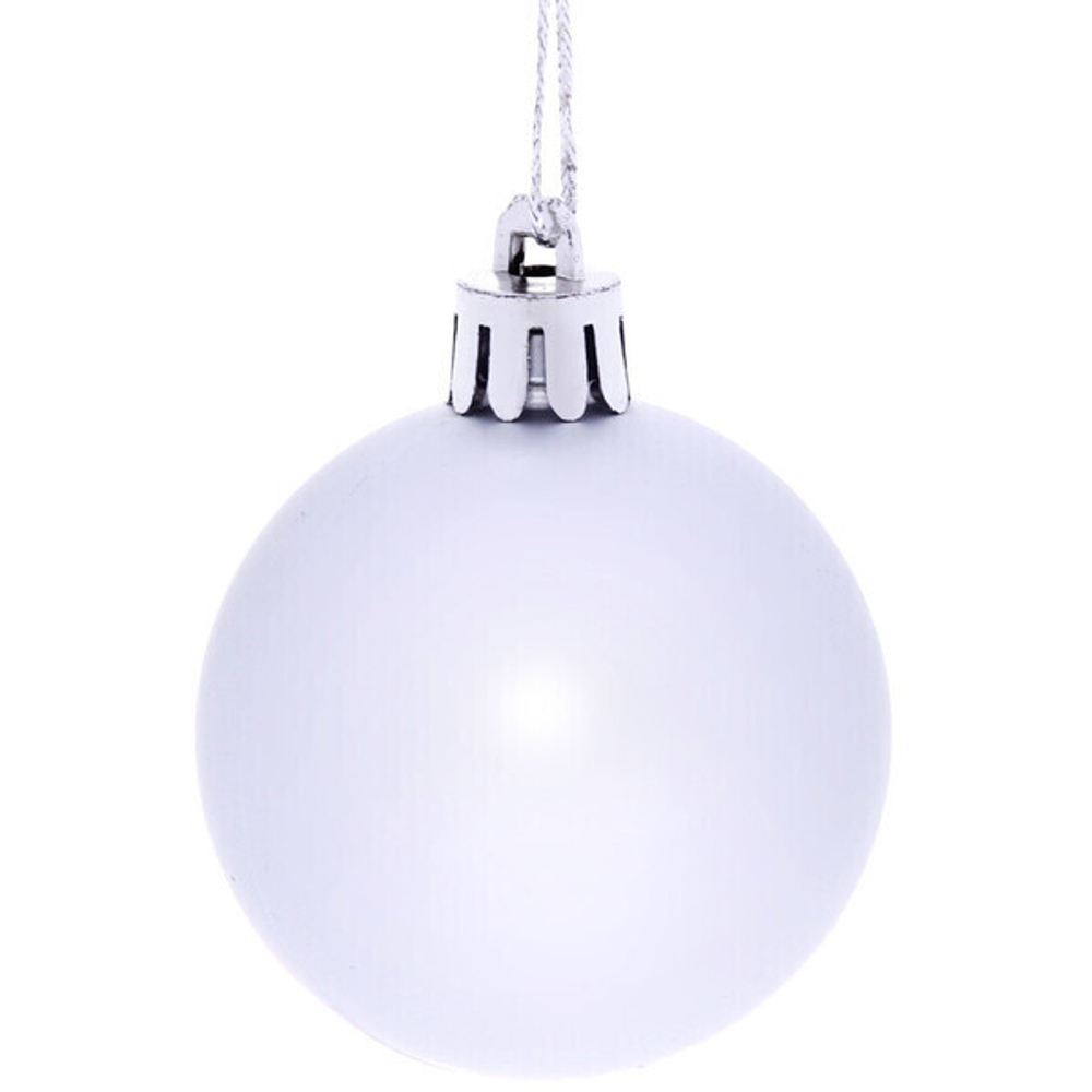 Новогодние шары 5 см (набор 24 шт) «Глянец», серебро