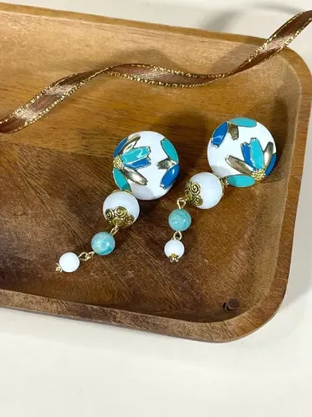 Серьги Цветочное поле с амазонитом