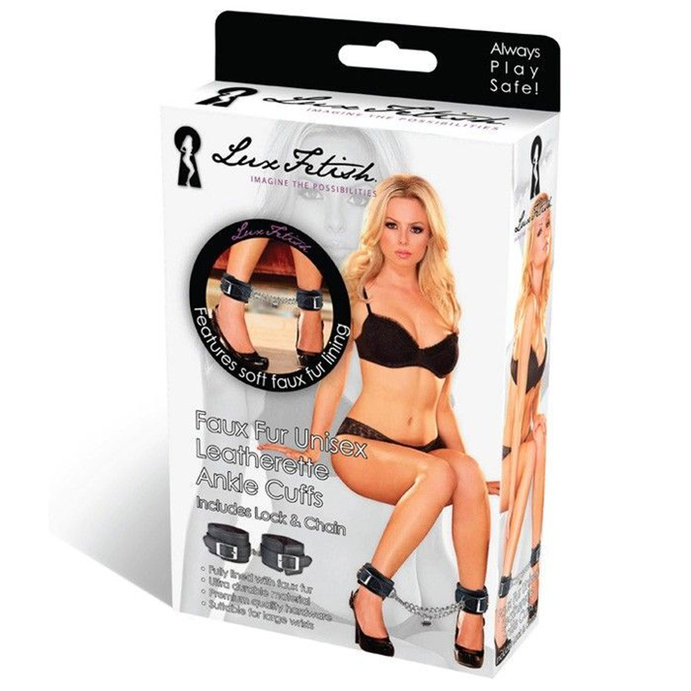 Черные фиксаторы для ног из искусственной кожи (Цвет: черный)