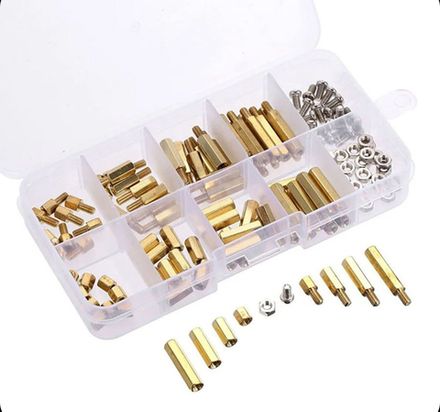 Набор латунных креплений для материнских плат М3 (винт-стойка, стойка., винт с гайкой), в комплекте