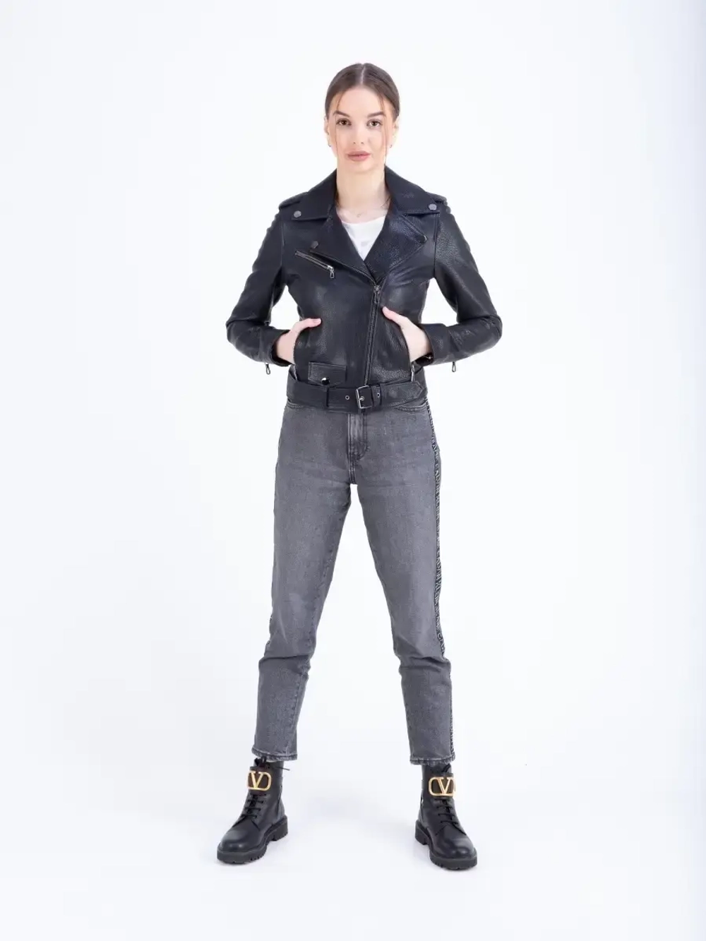 Косуха кожаная куртка женская Турция