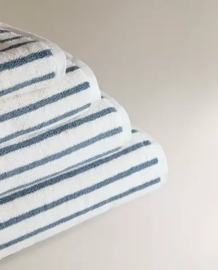 ZARA HOME БАННОЕ ПОЛОТЕНЦЕ В ПОЛОСКУ, СИНИЙ