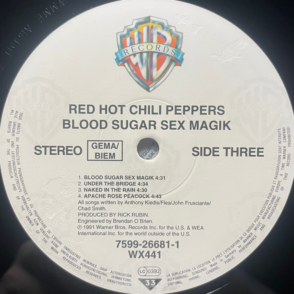 Red Hot Chili Peppers ‎– Blood Sugar Sex Magik 2LP (германия 1991г.)