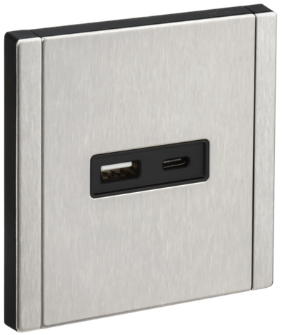 FORTE&PIANO Розетка USB A+C 18Вт FP751M металл никель IEK