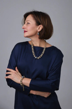 Браслет Византия биколор: золото и графит с темно-серой плоской жемчужиной