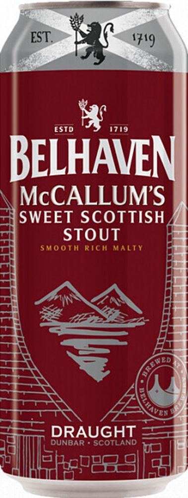 Пиво Белхевен МакКаллумс Стаут / Belhaven McCallum&#39;s Stout 0.44 - банка