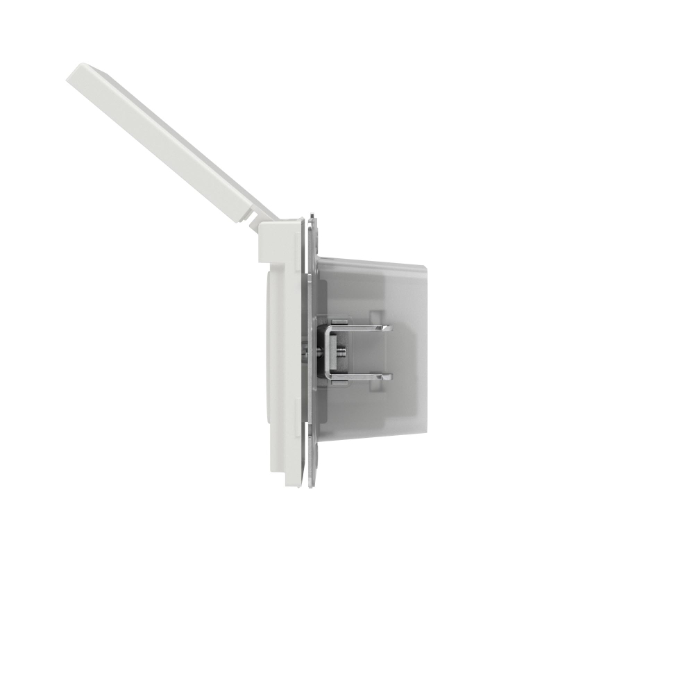 Розетка силовая, 2P+E, с з/ш, с крышкой, IP44, KANT, белый песок