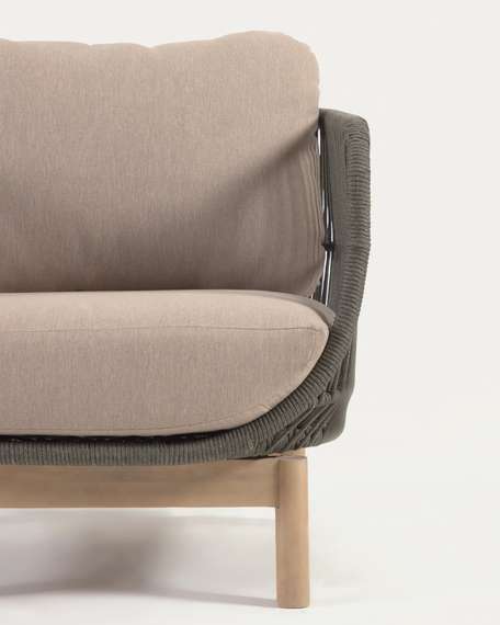 Трехместный уличный диван Catalina, зеленый корд, массив акации