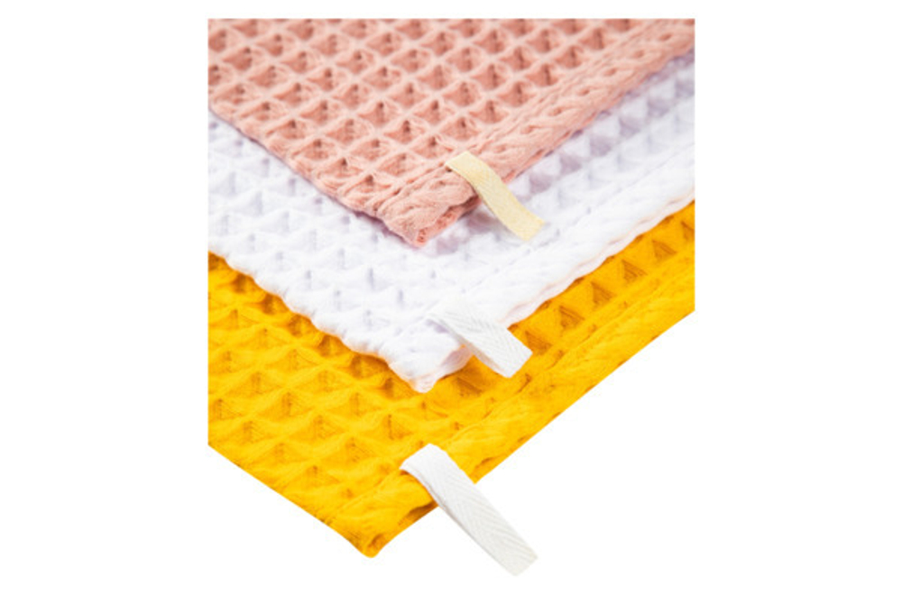 Набор полотенец кухонных Wo Home Valencia 50х70см 3шт белый/желтый/розовый