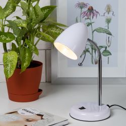 Настольный светильник ЭРА N-116-Е27-40W-W белый | Настольные светильники под лампу