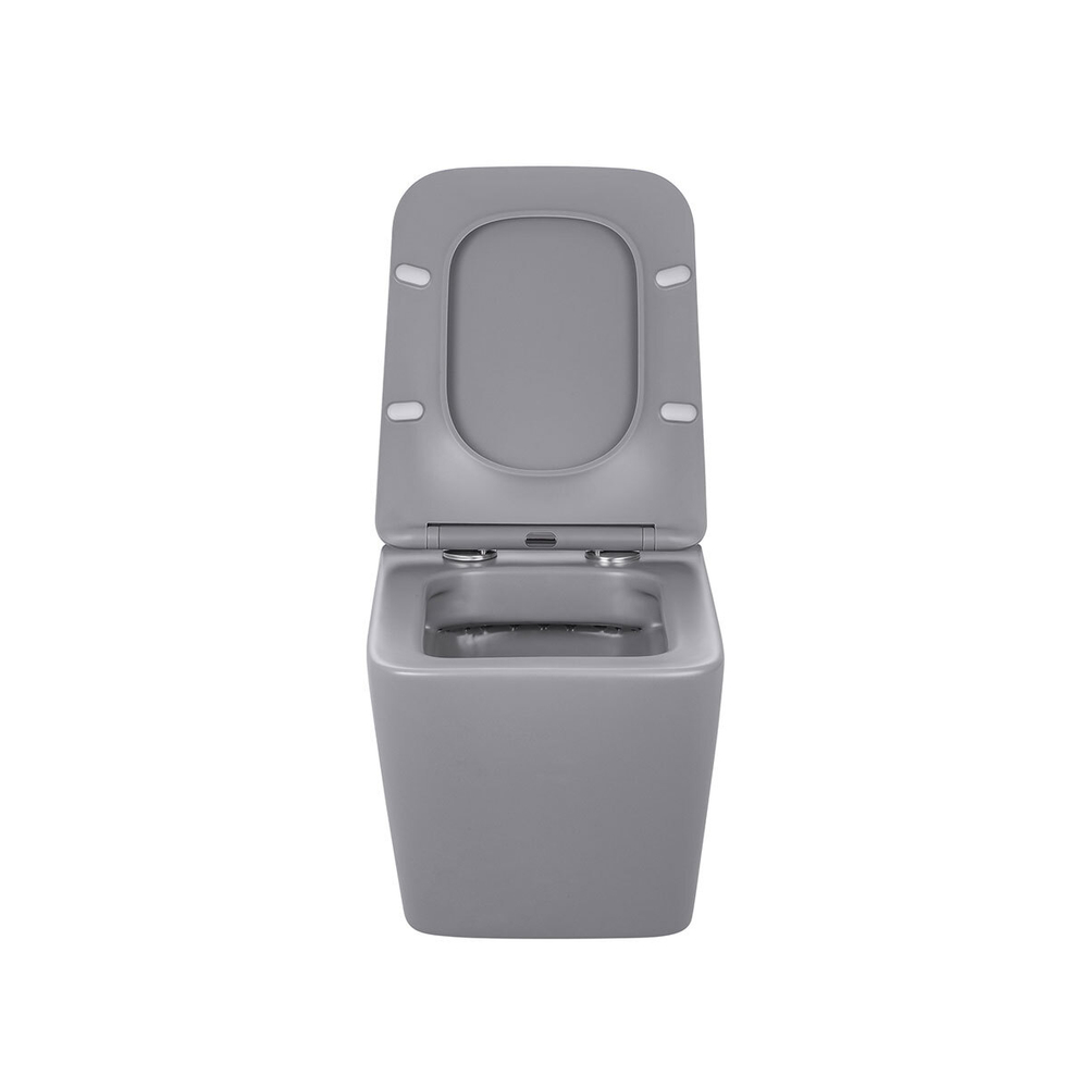 Унитаз подвесной Q-Line VT1-12MG безободковый, цвет матовый серый, ультратонкое  сиденье soft-close