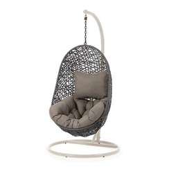 Florina Подвесное кресло с светло-серой ножкой темно-серое