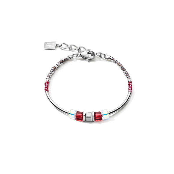 Браслет Coeur de Lion Frontline Silver-Red 5042/30-0300 цвет серебряный, красный
