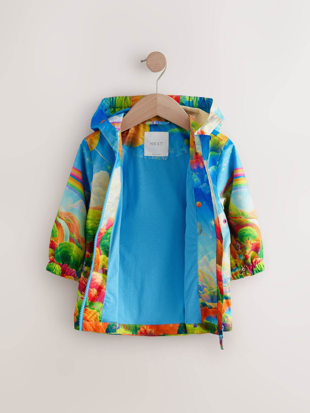 Дождевик с хлопковой подкладкой для девочки Next E25-123, Голубой, Зеленый