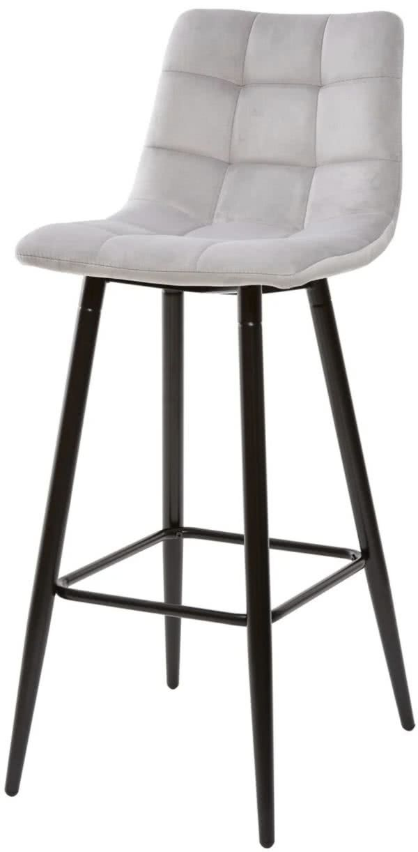 Стул барный  Sabadell велюр белый/черный