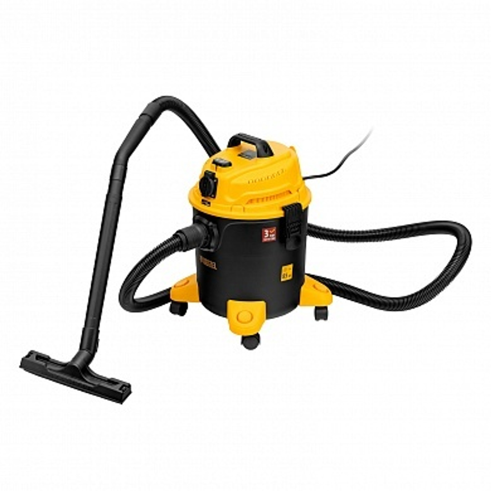 Пылесос строительный RVC20 1400Вт ,бак 20л, шланг 3м, розетка  с автосинхр//Denzel 28202