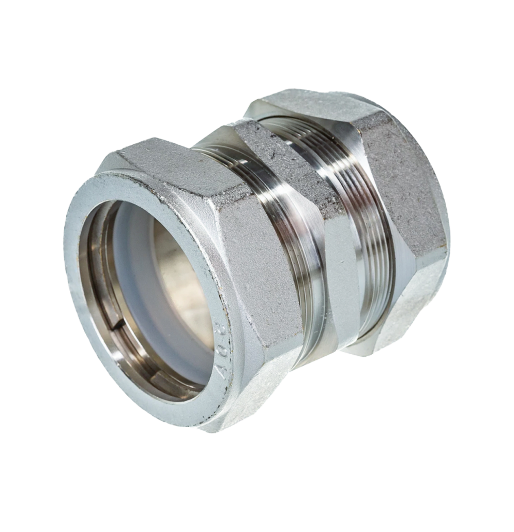 НИКЕЛЬ Муфта для гоф. трубы 32х25 VER-PRO (60/2шт)