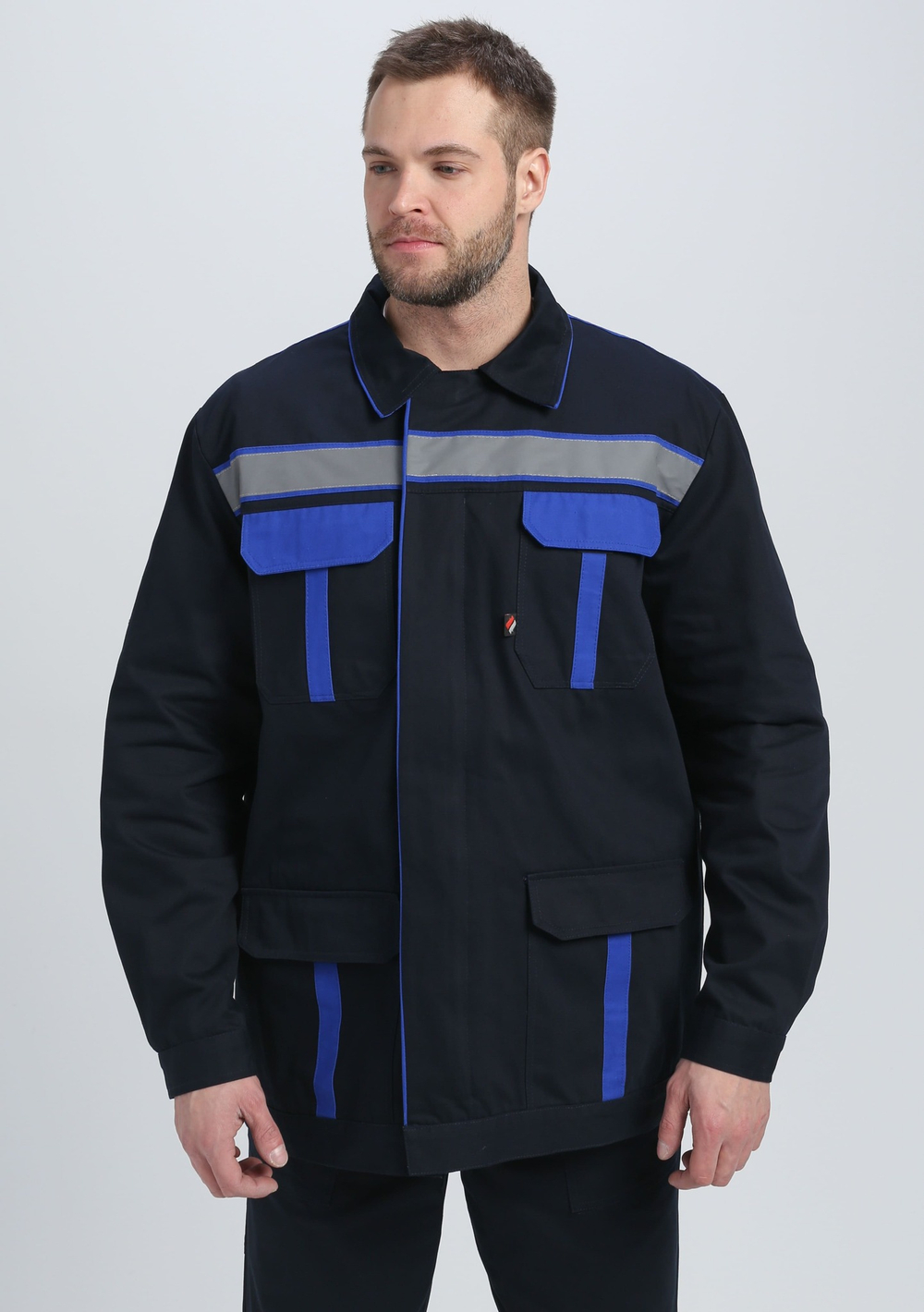 Костюм ИТР СОП IMP (тк.Саржа,250) п/к, т.синий/васильковый