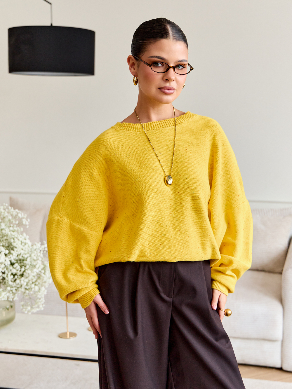 Свитер свободного силуэта из хлопка