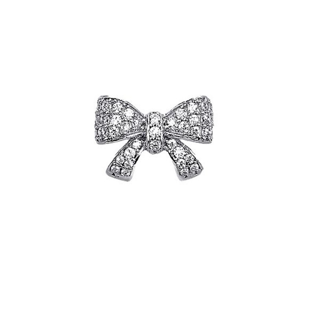Медицинские серьги-гвоздики Bow Tie Crystals Biojoux BJT208