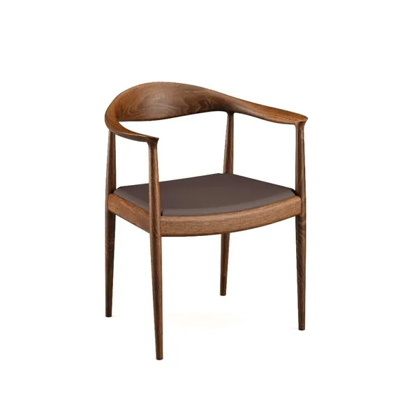 Стул The Round, орех с черным сиденьем