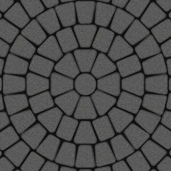 Тротуарная плитка КЛАССИКО (круг) - Стандарт Серый, комплект из 3 видов плит