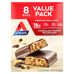 Atkins, Protein Meal Bar, протеиновые батончики, шоколад и арахисовая паста, 8 батончиков по 60 г (2,12 унции)