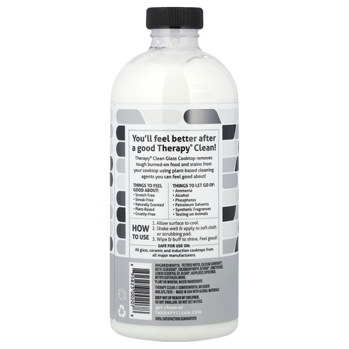 Therapy Clean, Glass Cooktop, средство для очистки и полировки с эфирным маслом лимона, 473 мл (16 жидк. унц.)