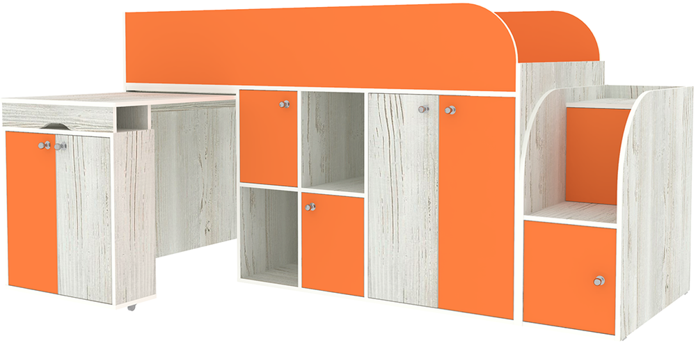 Кровать-чердак КарИВи Малыш 3 Винтерберг Оранжевый