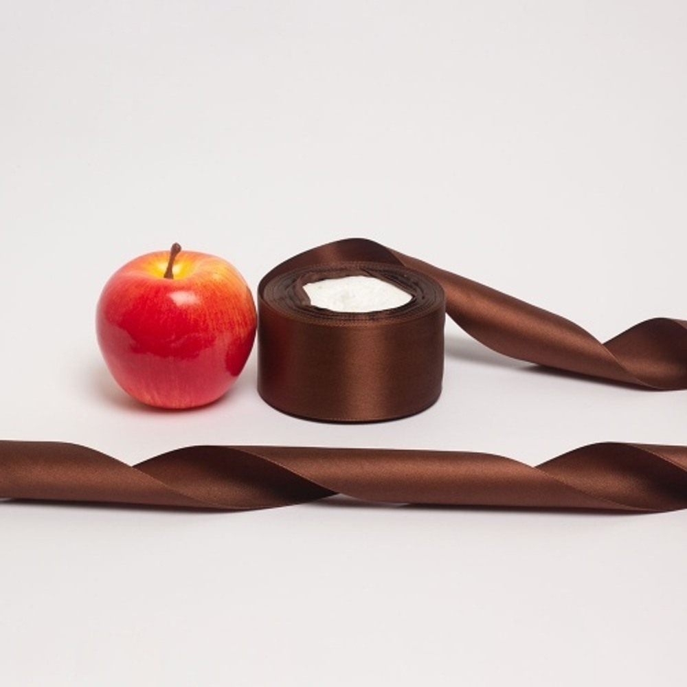 Лента атласная шоколадная, 50мм х 22м