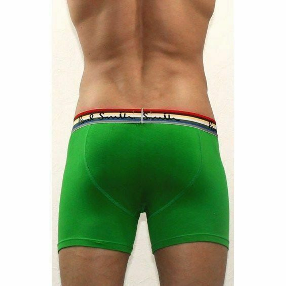Мужские трусы боксеры завышенные зеленые Paul Smith Green